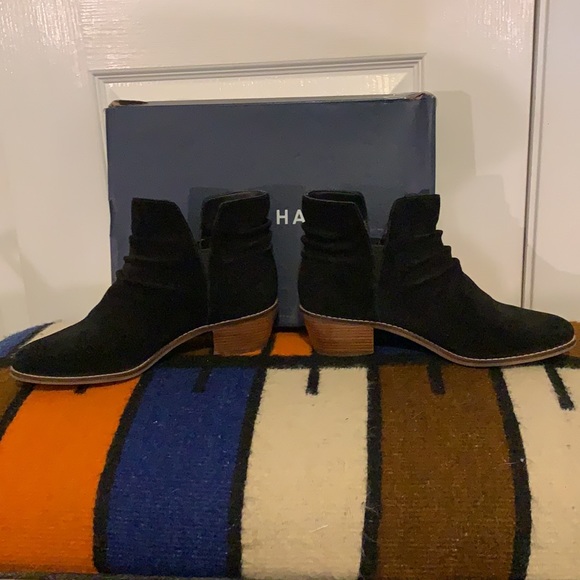 Cole Haan Alayna slouch black suede bootie. - Picture 2 of 6